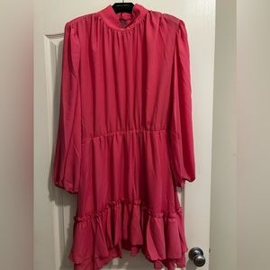 Pink Ruffle Bottom Dress